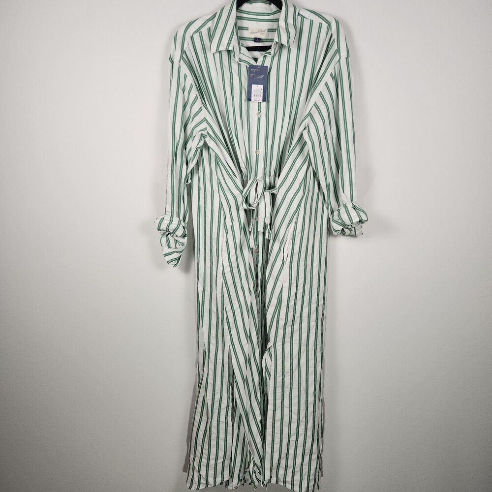 Universal Thread Green and White Striped Maxi Dress